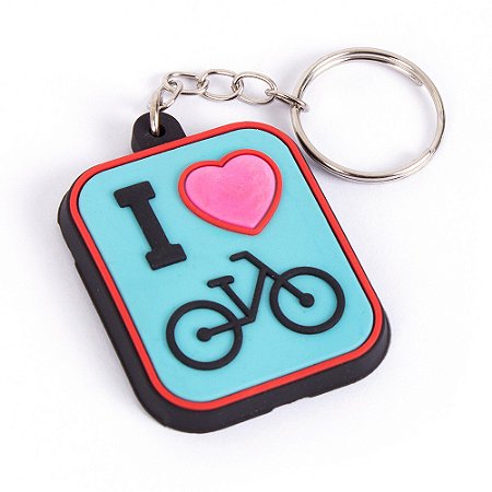 Chaveiro I Love Bike Emborrachado