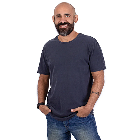 Camiseta Básica Estonada Azul.
