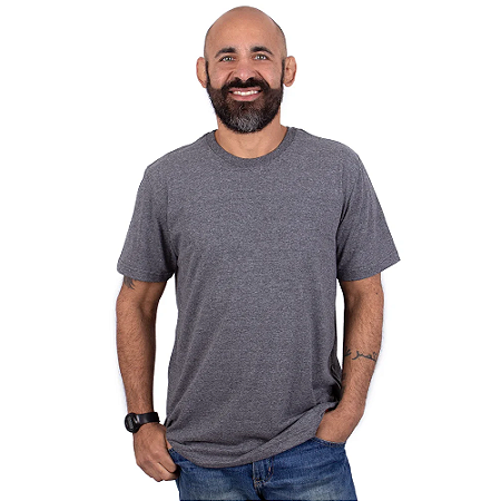 Camiseta Mesclada Premium Grafite.