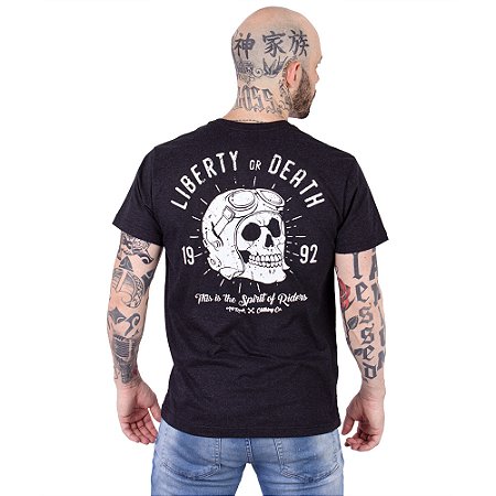Camiseta Moto Caveira Liberty.