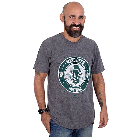Camiseta Cerveja Make Beer Grafite.