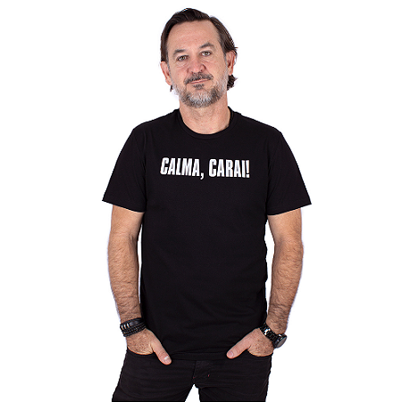 Camiseta Plus Size Calma Carai Preta.
