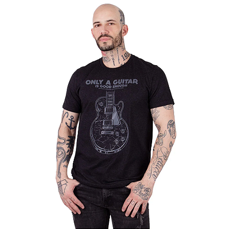 Camiseta Guitarra Only Preto Jaguar.