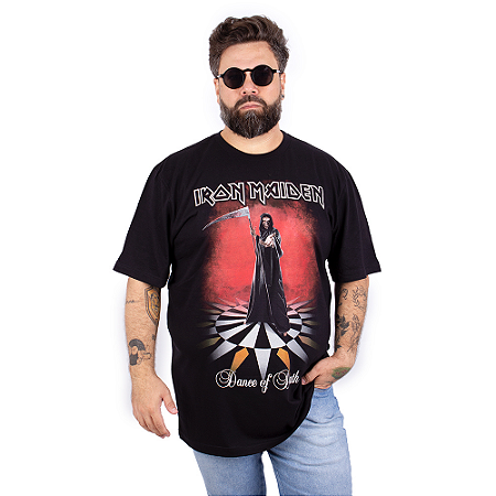 Camiseta Plus Size Iron Maiden Dance of Death Preta Oficial