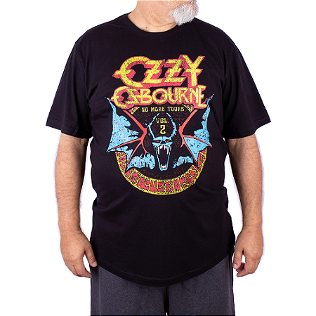 Camiseta Plus Size Ozzy Osbourne No More Tour Preta Oficial
