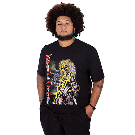 Camiseta Plus Size Iron Maiden Killers Preta Oficial