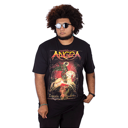 Camiseta Plus Size Angra Temple of Shadows Preta Oficial