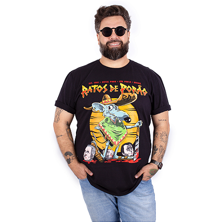 Camiseta Plus Size Ratos de Porão Preta Oficial