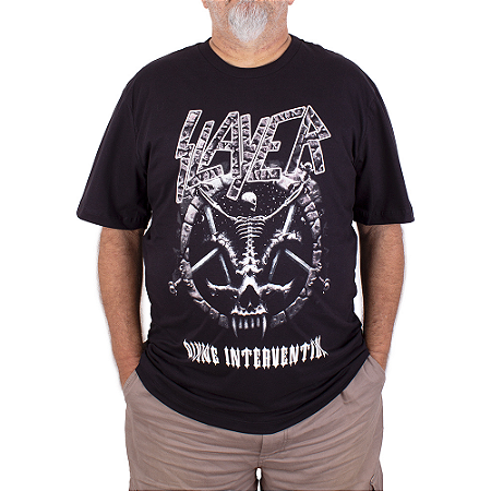 Camiseta Plus Size Slayer Divine Intervention Preta Oficial