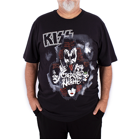 Camiseta Plus Size Kiss Creature Of The Night Preta Oficial