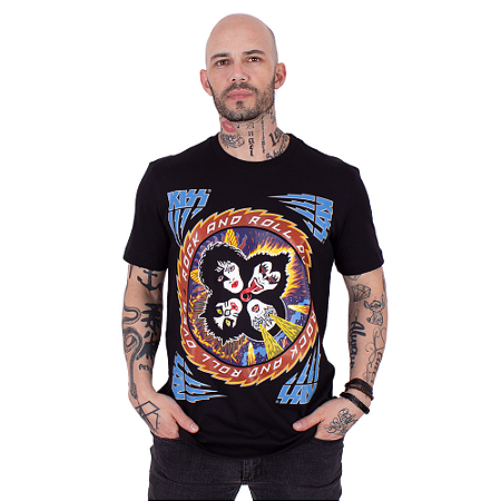 Camiseta Kiss Rock and Roll Over Preta Oficial