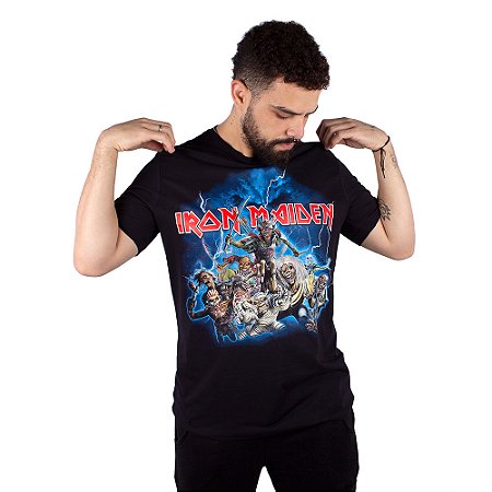 Camiseta Iron Maiden All Eddies Preta Oficial