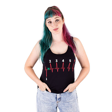 Regata Feminina Moto Marcha 6V Preta