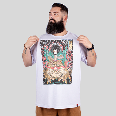Camiseta Plus Size Christian Arae Kaeru Branca.