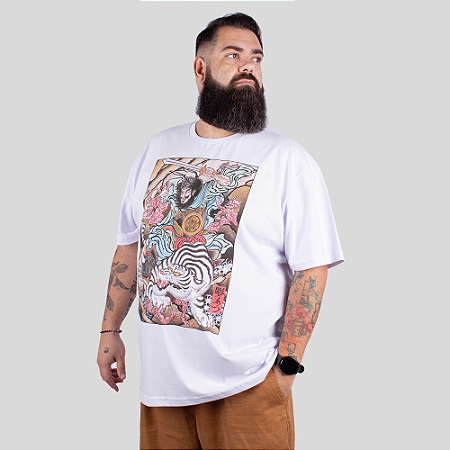 Camiseta Plus Size Christian Arae Shoki Branca.