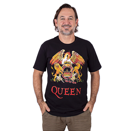 Camiseta Queen Brasão Preta Oficial