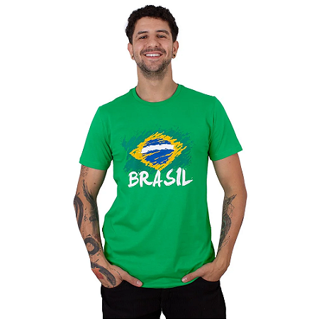 Camiseta Brasil Bandeira Copa Verde.