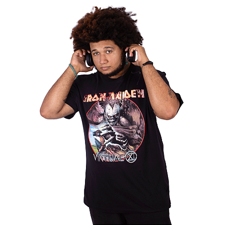 Camiseta Plus Size Iron Maiden Virtual XI Preta Oficial
