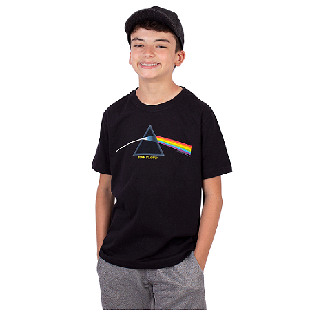 Camiseta Juvenil Pink Floyd Dark Side Preta Oficial