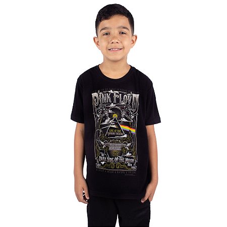 Camiseta Juvenil Pink Floyd Rainbow Theatre Preta Oficial
