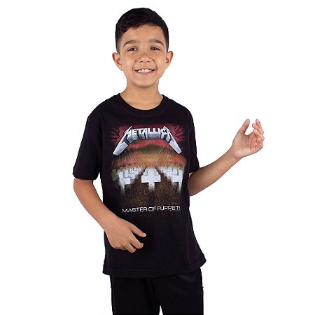Camiseta Juvenil Metallica Master Of Puppets Preta Oficial