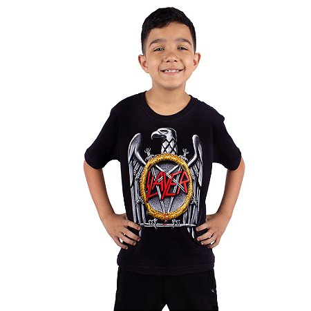Camiseta Juvenil Slayer Eagle Preta Oficial