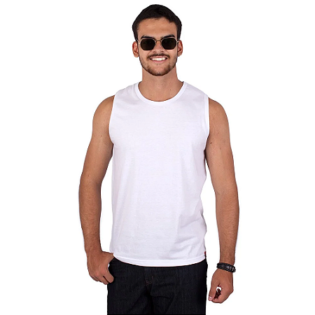 Regata Masculina Machão Básica Branca.