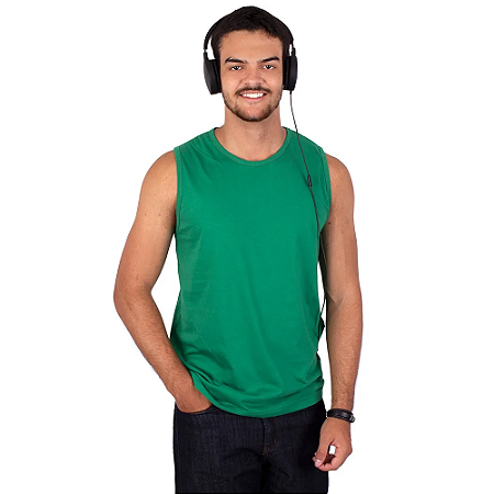 Regata Masculina Machão Básica Verde Bandeira.