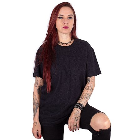 Camiseta Básica Premium Preta Jaguar Adulto Feminina.