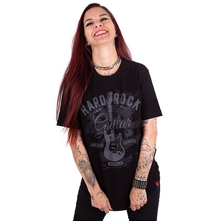 Camiseta Rock Hard Guitar Preta.
