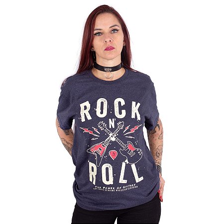 Camiseta Guitarra Power Marinho Indigo.