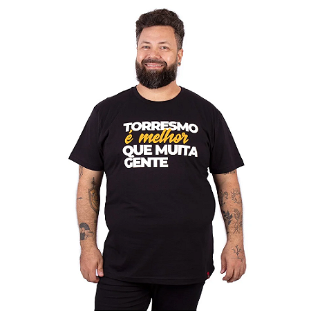Camiseta Plus Size Torresmo É Melhor Preta.