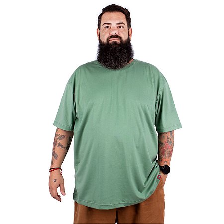Camiseta Plus Size Básica - Verde Claro.