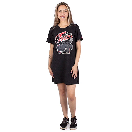 Vestido Tshirt Fusca Rat Preto Jaguar