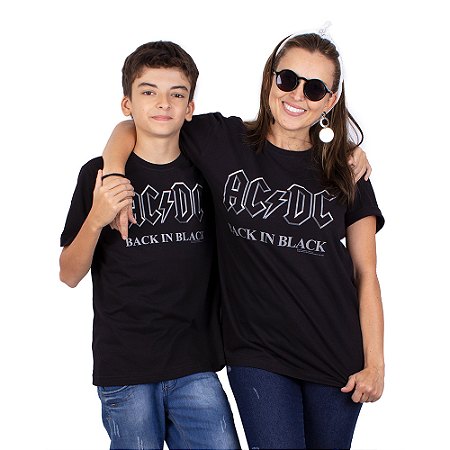 Tal Mãe Tal Filho ACDC Back in Black Preta Oficial