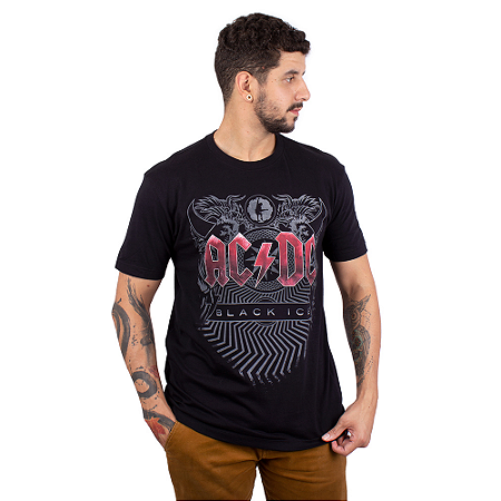Camiseta ACDC Black Ice Preta Oficial