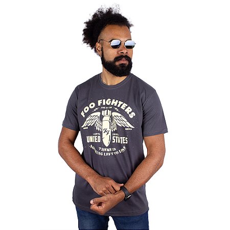 Camiseta Foo Fighters One By One Chumbo Oficial