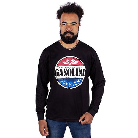 Camiseta Manga Longa Gasoline Preta