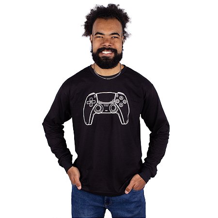 Camiseta Manga Longa Controle Preta