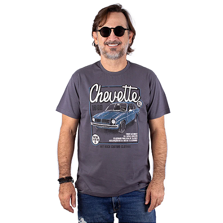 Camiseta Chevette SL 1980 Cinza Chumbo.