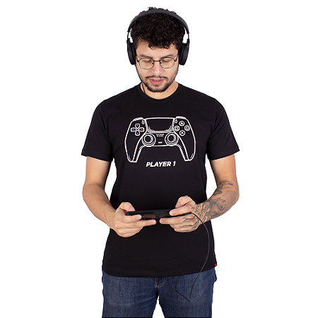 Camiseta Player 1 Preta.