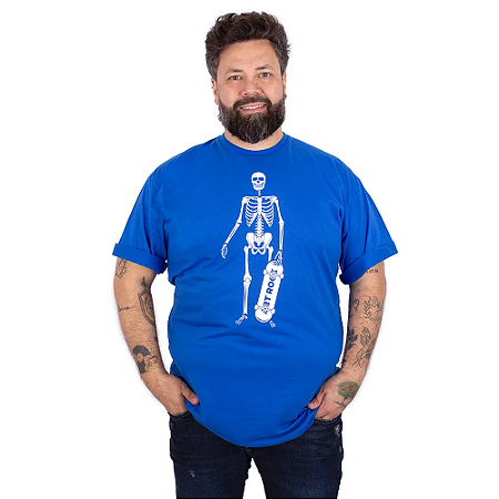 Camiseta Plus Size Caveira Skateboarder