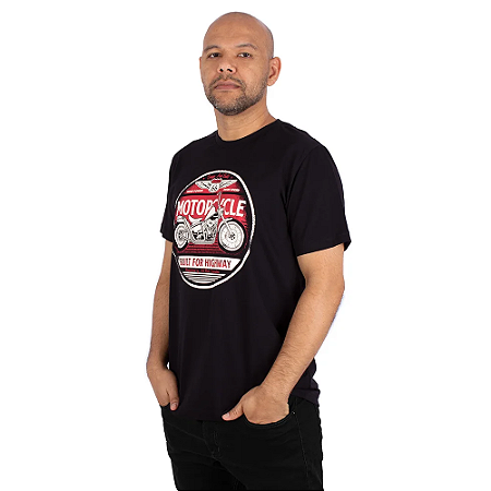 Camiseta Motorcycle High Preta.