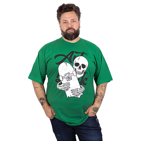 Camiseta Plus Size Caveira Skate.