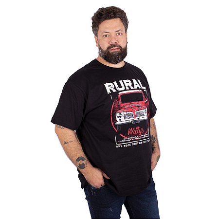 Camiseta Plus Size Rural 1972 Preta.