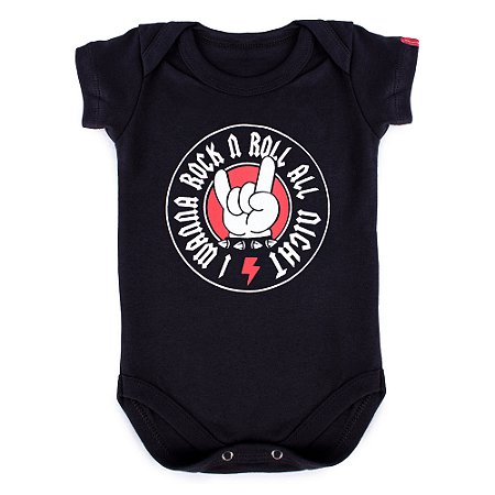 Body Bebê Quero Rock Preto