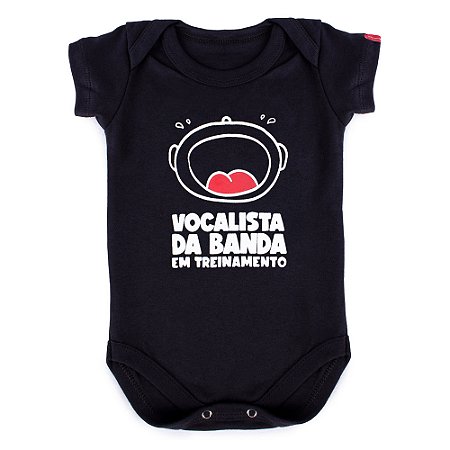 Body Bebê Pequeno Vocalista Preto