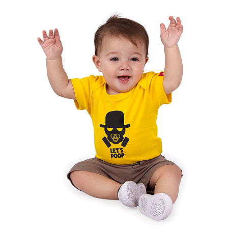 Body Bebê Lets Poop Amarelo