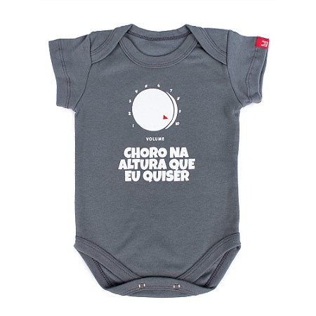 Body Bebê Volume Maximo Cinza Chumbo
