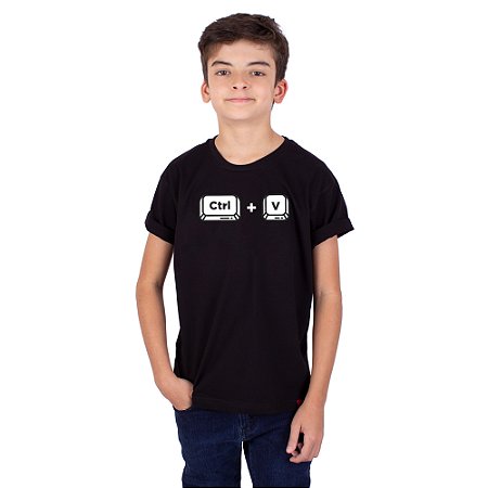 Camiseta Juvenil Cópia CTRL V Preta